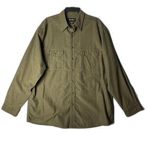 Vintage Eddie Bauer Heavyweight Shirt Mens XLT Flap Pocket Button Up Workwear